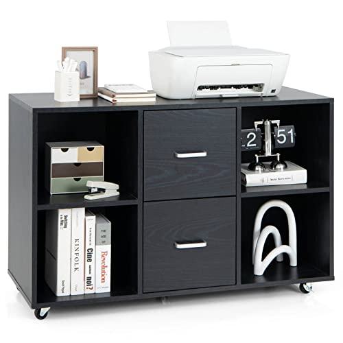 Giantex 2-Drawer File Cabinet with Swivel Wheels