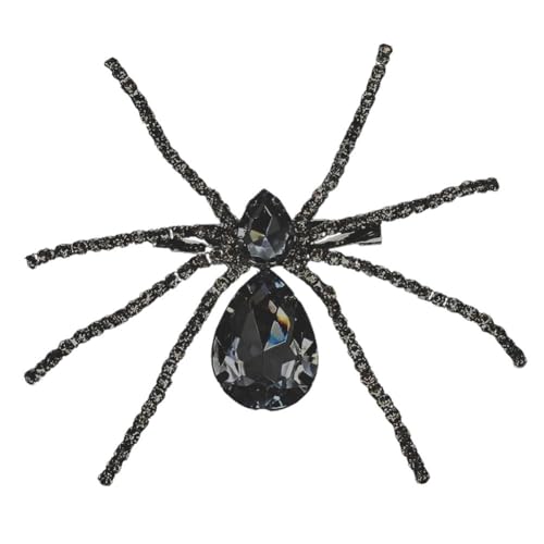 Image of Victorian Style Mother of Pearl Body and Micro Pave Spider Brooches Pins Silver Tone Goth Accessories Pins for Backpacks Aesthetic