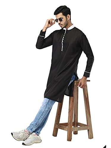 Image of Leriya Fashion Men's Slub Cotton pathan Suit Kurta