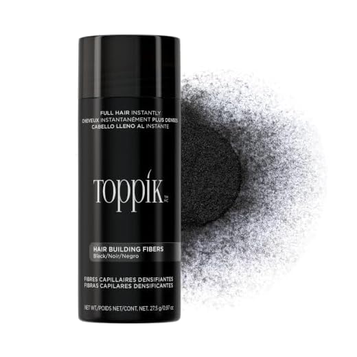 Toppik Hair Building Fibers, Black, 27.5g | Fill In Fine or Thinning Hair | Instantly Thicker, Fuller Looking Hair | 9 Shades for Men & Women