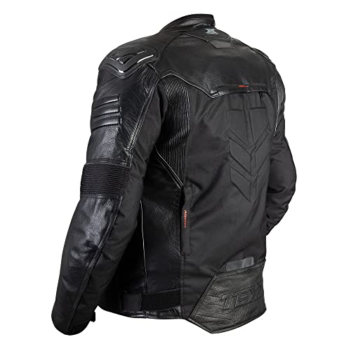 Jaqueta de Couro Motociclista Texx Falcon V2 Preta, Jaquata de Couro Motoqueiro (as2, alpha, m, regu