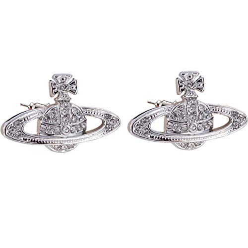 AMZAVER Saturn earrings Classic Saturn Planet Gold zircon inlaid Saturn earrings, good gift for girls and women