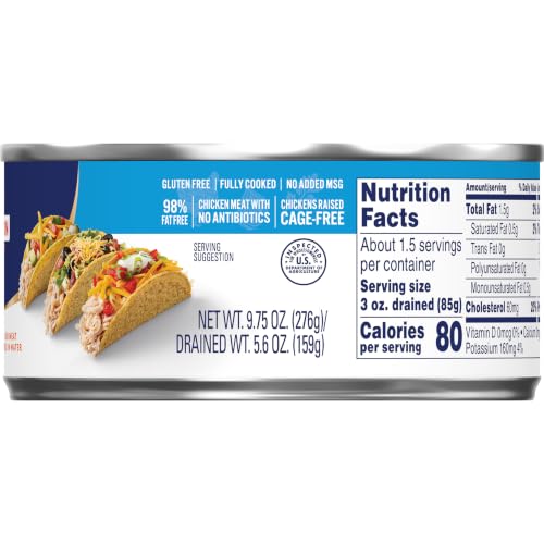 Image of Swanson White Premium Shredded Canned Chicken in Water, 9.75 Ounce (Pack of 12)