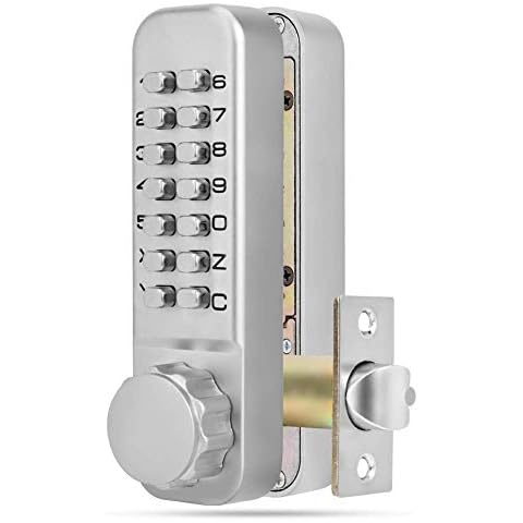 Digital Code Door Lock, Digits Mini Mechanical Code Lock Double Sided Keyless Door Lock 4-7 Bits Security Password Lock for 30 - 60mm Indoor Outdoor Door Cover