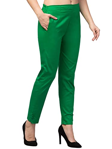 Image of Qute Women's Regular Fit Cotton Blend Casual Trousers (Pack of 1)