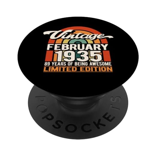 89 años de ser impresionante retro febrero 1935 89 cumpleaños PopSockets PopGrip Intercambiable