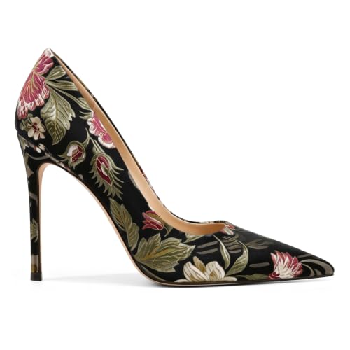 Image of Eldof Women's Classic Dress Pumps Shoes, Sexy Pointed Toe 4 inch Stiletto High Heels, Office Formal Slip On Size 5-13