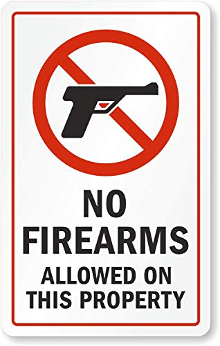Autocollant porte en verre No Firearms Allowed 20x13cm
