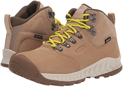 KEEN Women's NXIS Explore Mid Height Waterproof Fast Packing Hiking Boots, Safari/Birch, 9 | Image 6