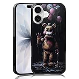 MMYAJT Black Cute FNAF Phone Case Fit for iPhone 17, TPU Shockproof Protective iPhone Case Horror Five Nights Video Game Phone Cover Gift for Boy Girl Men Women