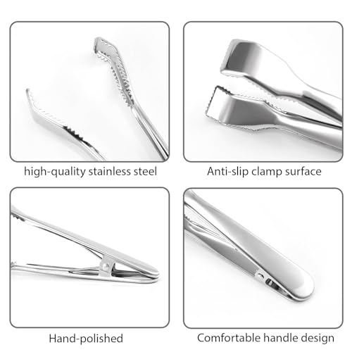 1pc Ice Tongs Multifunctional Stainless Steel Ice Clip Food Clip Spring Ice Clip Ice Tongs for Ice Bucket (Silver) - Image 6