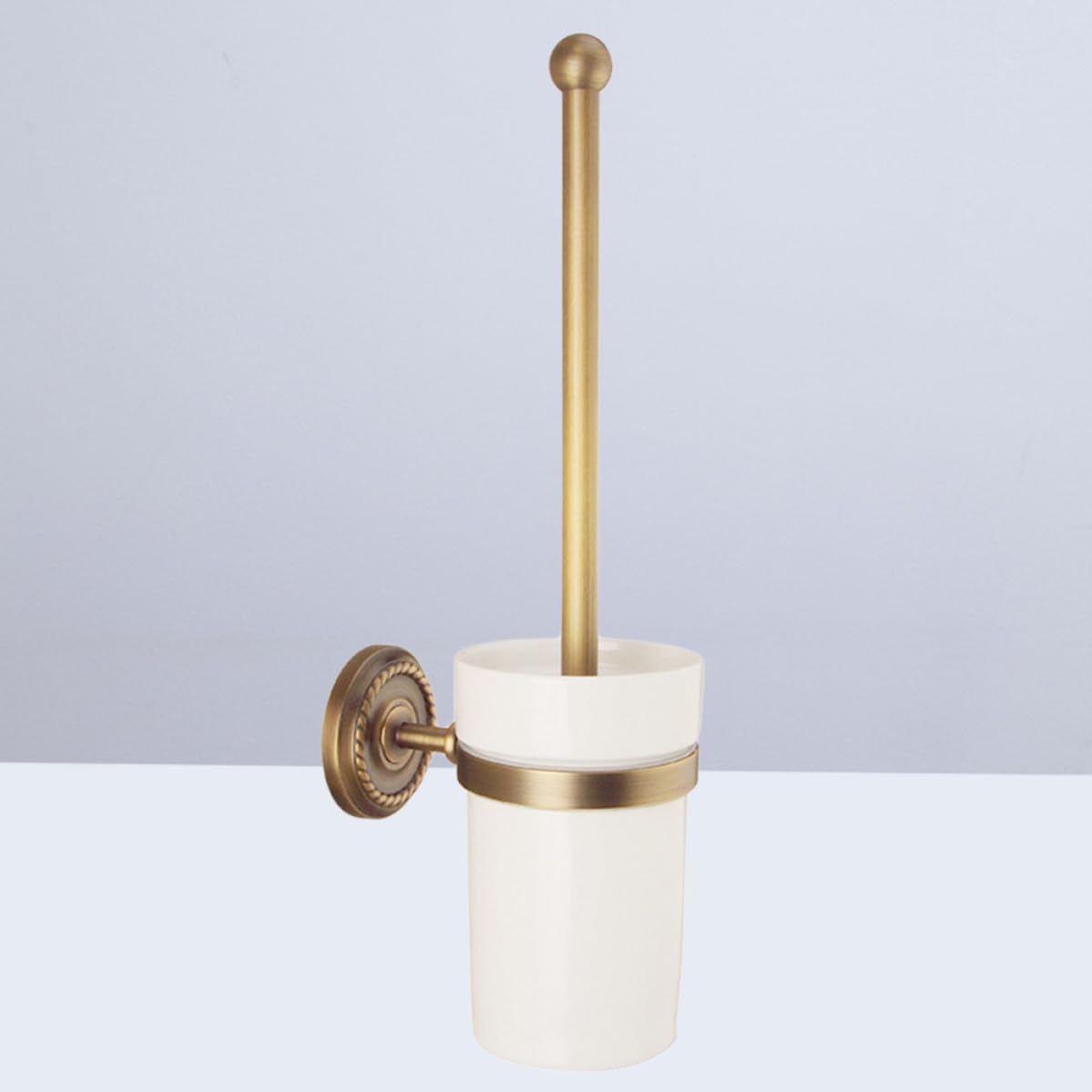 Spazzola per Wc Supporto, Manico, Set Bagno Bianco