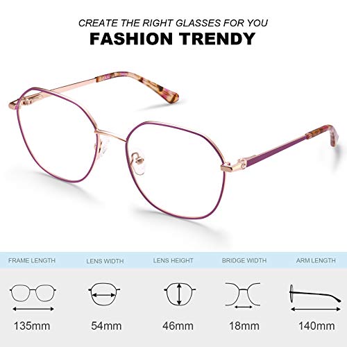 Image of CARFIA Nerd Costume Glasses for Halloween Cosplay Non-Prescription Clear Lens Prop Women Blue Light Blocking Glasses