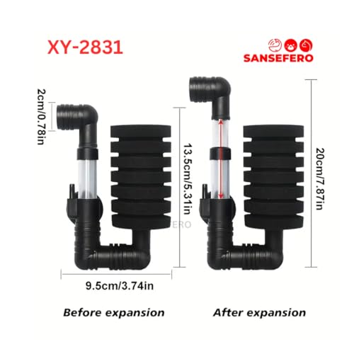 Image of XY-2831 Bio-Sponge Air Pump Double Sponge Water Filter /Biological Sponge Filter for Aquarium (No Air Pump Included) (XY-2830)