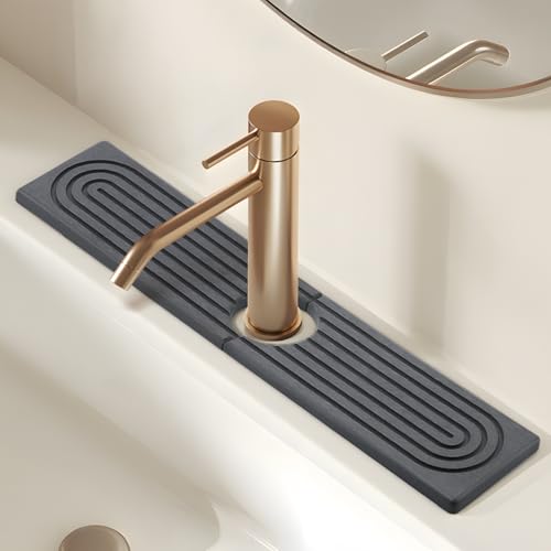 Kitchen Sink Faucet Mat, Super Absorbent Diatomaceous Earth Kitchen Sink Mat Prevents Water Pooling...