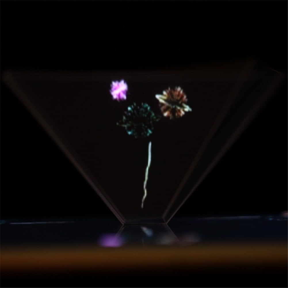 Luckxing Pirámide Holograma para teléfono móvil, proyector, Holograma, pirámide, Pantalla holográfica, Soporte de Pantalla holográfica, proyector para Cualquier Smartphone
