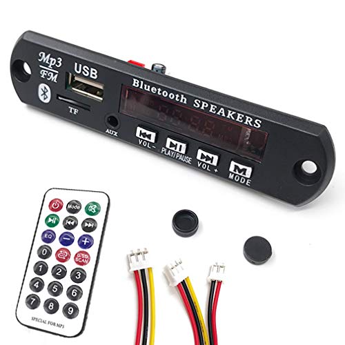 HiLetgo 12V MP3 WMA Audio Bluetooth Decoding Board w/SD Card Slot/USB/FM/Remote Decoding Module for Car with LCD Display and Remote Controller