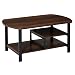 Produktbild HOMCOM Couchtisch, Wohnzimmertisch Kaffeetisch mit Ablageflächen für Büro, Wohnzimmer, Schlafzimmer, industrieller Stil, E1 Spanplatte, Stahl, Braun, 100L x 60B x 46H cm