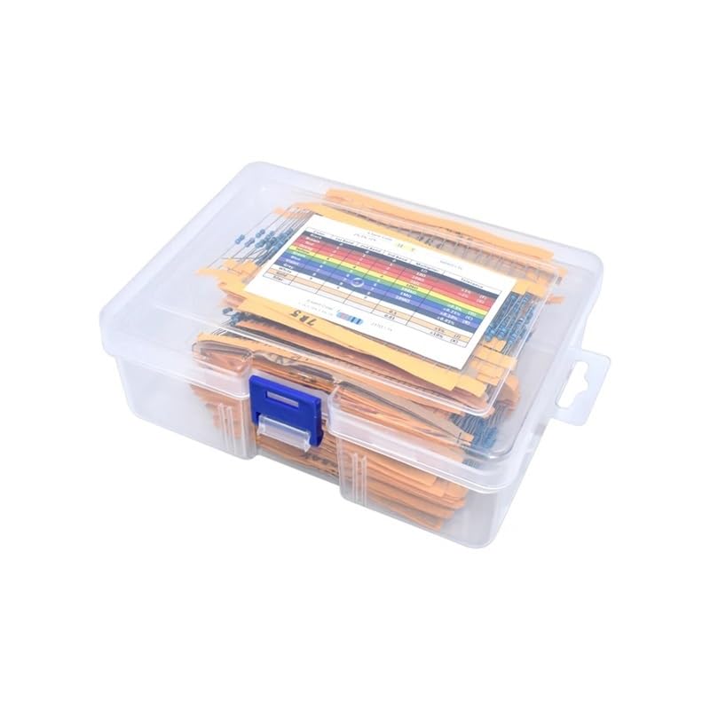 2600pcs/lot 130 Values 1/4W 0.25W 1% Metal Film Resistors Assorted Pack Kit Set Lot Resistors Assortment Kits Fixed Resistor (2600PCS Without Box)