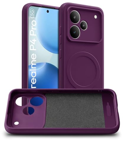 Image of WOW IMAGINE Back Case Cover for Realme P4 Pro 5G | Soft Matte Silicone Case| Slim Fit & Shockproof | Camera Protection Bumper Cover (Purple)
