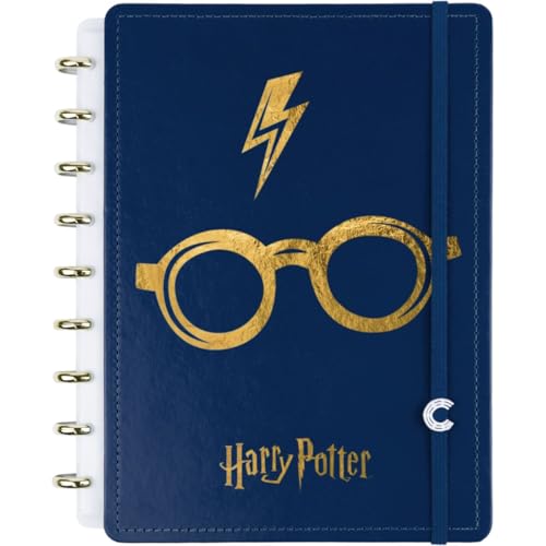 Caderno Inteligente, Médio, Harry Potter Azul, 172x231 mm, 80 Folhas off white