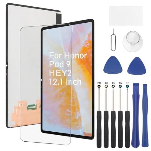 RongZy Schermo di ricambio da 12,1 pollici per Honor Pad 9 LCD touch screen digitalizzatore interno per Honor Pad 9 HEY2-W09, HEY2-AN09, HEY2-AL09, display di ricambio con kit di attrezzi (nero)