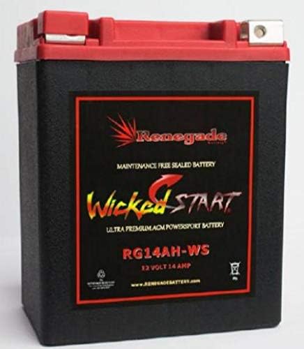 RG14AH-WS; Polaris replacement battery fits (2015, 2016) ACE 570 / ACE 570 SP; BTX14AH-BS, YTX14AH-BS; 400+ CCA's