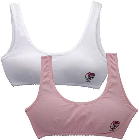 Adela Young Girl Cotton Training Bras Breathable Slim Bra with Removeable Pads,S