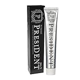 PRESIDENT Renome 75 RDA - Pasta de dientes blanqueadora suave, elimina la placa y previene la caries, para dientes blancos y saludables, esmalte dental, 75 g (1 paquete)