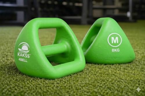 Image of Kakss 4BELL Multipurpose Gym Equipment 4-in-1 Dumbbell, Kettlebell, Push-Up Bar & Med Ball, Compact Home Workout Tool for Men & Women,(ONE PIECE) (8kg Green)