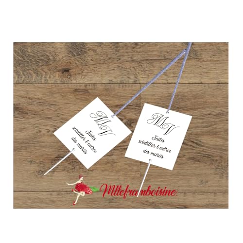 Etiquettes pour cierge magique, lot de 10, texte personnalisé, animation mariage, animation anniversaire, entrée des mariés, arrivée du gateau