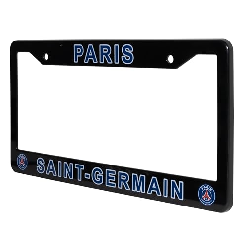 EliteAuto3K License Plate Frame Cover for Paris Saint-Germain Fans – Black – 12.25” x 6.25” - Ideal Gift for Sports Fans & Supporters – Slim Design