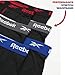 Reebok Mens Boxer Briefs - 3 Pack Stretch Moisture Wicking 6” Inseam Mens Underwear with Contour Pouch Boxers for Men, Size Medium, 3pk - All Black