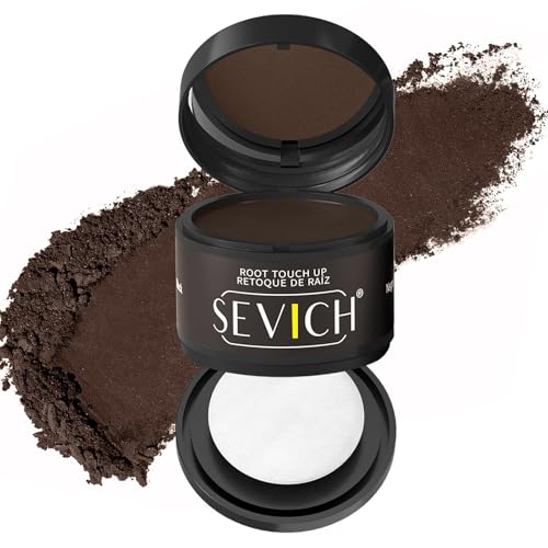 sombra instantánea para el cabello - polvo para la línea del cabello sevich, corrector de raíces grises de cobertura rápida con toque puff, 4g 12 colores