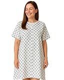 Homeable Unisex Krankenhaushemd 120 cm – 100% Baumwolle, Oeko-Tex Zertifiziert, OP Hemd mit Rückenöffnung für Reha, Krankenhaus & Zuhause – Pflegehemd für Männer & Frauen, Weiß, Einheitsgröße