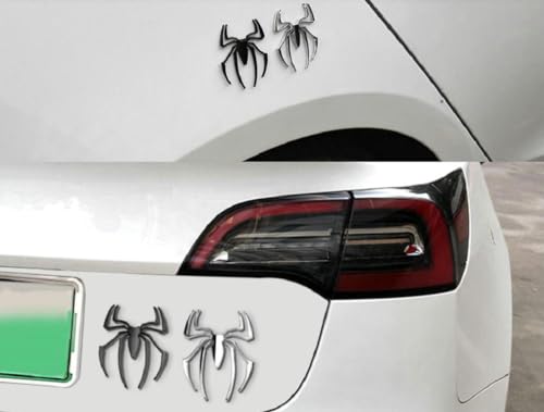 Image of 4 Pcs 3D Spider Chrome Emblems Badges Sticker Car Vehicle, Truck, Motorcycle, RV, Scooter, SUV, Door, Window, Room, Wall and More Decoration (B0C98K7QC7)
