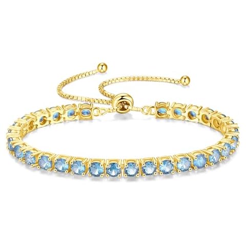 FANCIME Aquamarine Gold Tennis Bracelet Cover