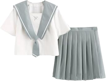 Japanese Anime Sailor Uniform JK Uniform School Costume Short Sleeve Shirt Pleated Skirt for Women