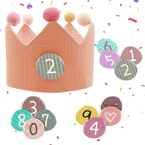 Kit 22 Pezzi Per Feste - Corone Di Carta, Strass E Adesivi Alfanumerici - Compleanni E Eventi - Foto 2