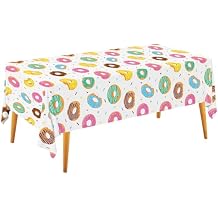 Gatherfun Donut Party Supplies 2-Pack Donut Birthday Party Decorations,Disposable Plastic Tablecloth, Ideal Table Cover for Two Sweet Birthday, Baby Shower & Themed Parties, 54 x 108 Inch