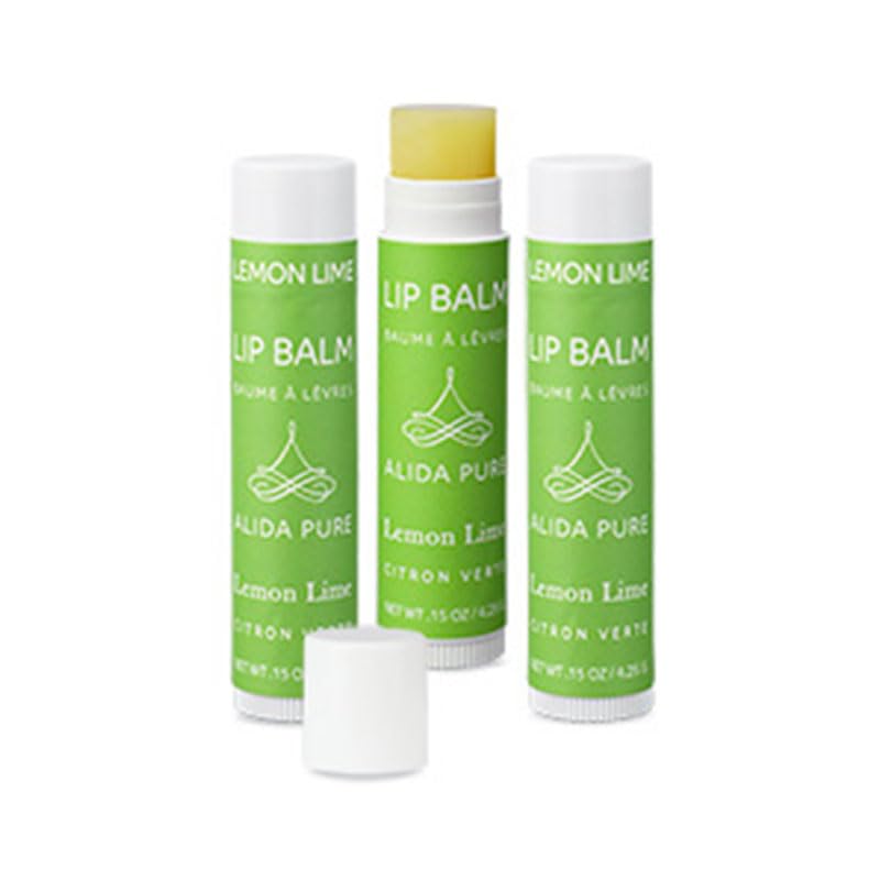 Bálsamo labial Lemon Lime ALIDA PURE, conjunto vegano sem cera de abelha, 3 unidades