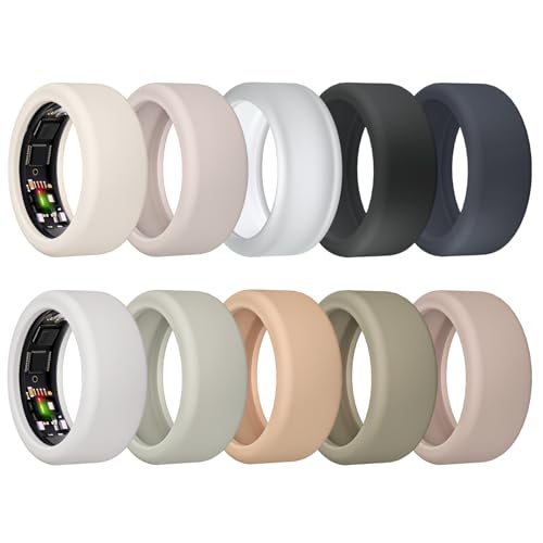 10Pack Ring Cover for ULTRAHUMAN Ring AIR, Elastic Silicone Ring Protector Working Out Accessories Men Women ) - Detailed View