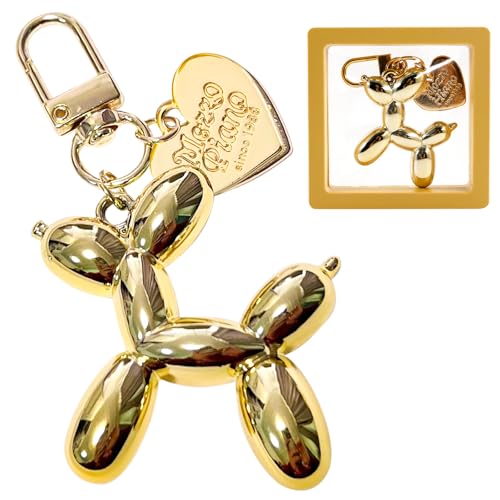 Henjunu Balloon Dog Keyring, Dachshund Bags Pendant with PE Gift Box, Gold Animal Statues Keychain, Cute Bag Charm, Key Ring Aesthetic Women, gold, no Henjunu Balloon Dog Keyring, Dachshund Bags Pendant with PE Gift Box, Gold Animal Statues Keychain, Cute Bag Charm, Key Ring Aesthetic Women, gold, no