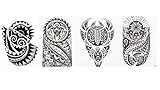 Tribal Tattoos Maori Design Tattoos 4 Bögen HB Set Männer Tattoos