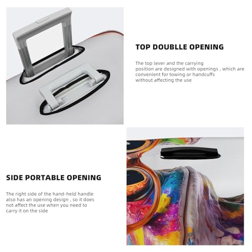 Frog With Glasses Elastic Travel Luggage Covers Dustproof Scratch-Resistant Suitcase Protector Fit 22-24 Inch3