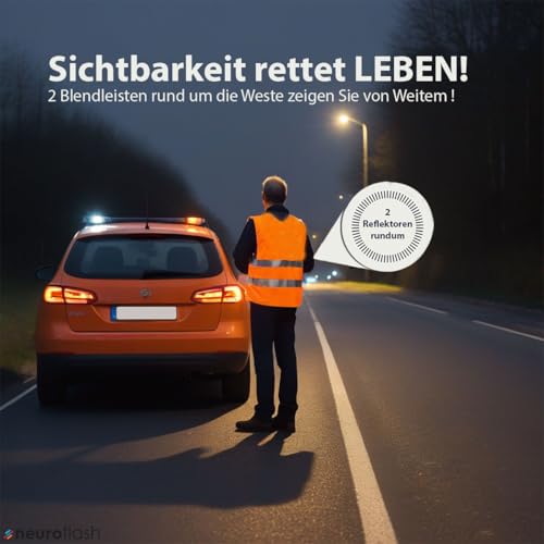 Warnweste/Sicherheitsweste in verschiedenen Farben - personalisiert | IHR Logo - IHR Text | farbig bedruckbar mit Text und/oder Logo | mit Reflex-Leuchtstreifen