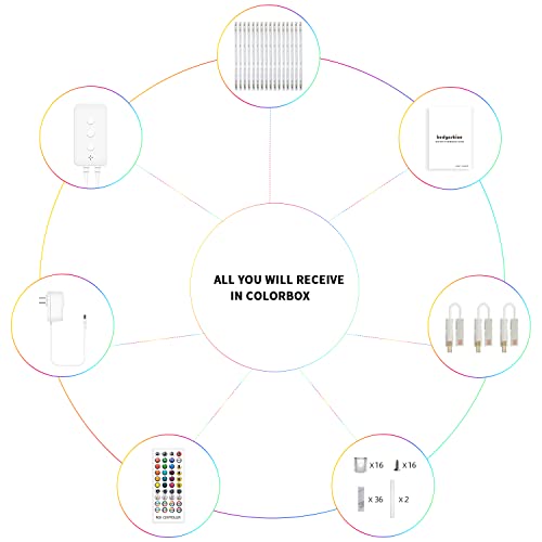 Hedynshine Pmma Coverd Led Strip Lights 16Ft,150Pcs Led Chips In High Level, Smart Phone 44 Key Remote Led Kitchen Lights, Led Lights For Bedroom, Display, Cabinet, Mirror,Book Shelves #TOP1