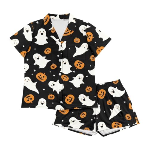 Image of Women's Short Sleeve Sleepwear Pajamas Nightwear with Pockets | skin-friendly breathable material resists pilling fading and deformation after repeated washing