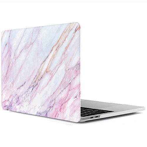 iDOO MacBook Pro 13 Case 2017 & 2016 Release A1706 / A1708, Soft Touch Plastic Hard Case Cover for Newest MacBook Pro 13 inch with/Without Touch Bar - Pink Marble