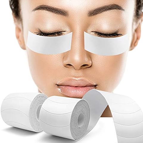 Foam Eye Pads Lash Extensions - Akissos 110 PCS Pre Cut Medical Foam Tape Under Eye Pads Eyelash Extension Supplies Beauty Tools Lint Free Hypoallergenic No Latex Waterproof - 2 Rolls Cover